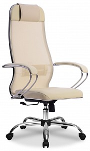 Кресло офисное МЕТТА-5.1(MPES), светло-бежевый, сетка, экокожа