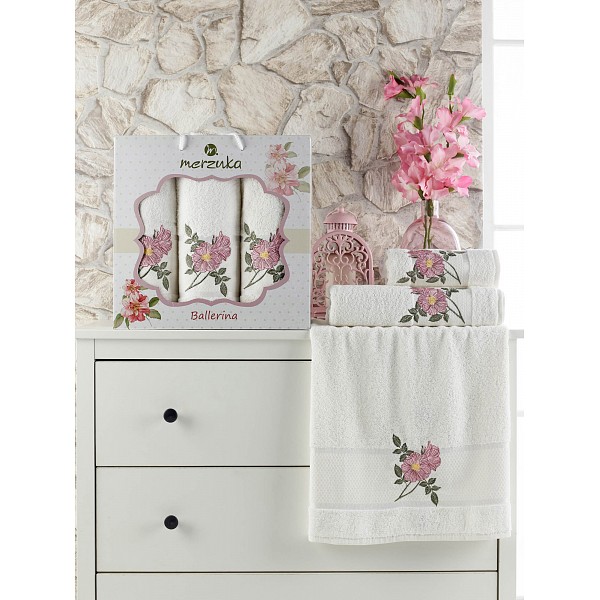 

Набор полотенец для ванной Ballerina, Кремовый, Ballerina