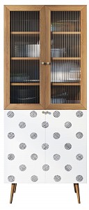 Шкаф 4-х дверный Berber Принт 35 неокрашенный, черно-белый горошек Print 35 