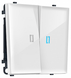 Выключатель двухклавишный с подсветкой без рамки MS MS104020