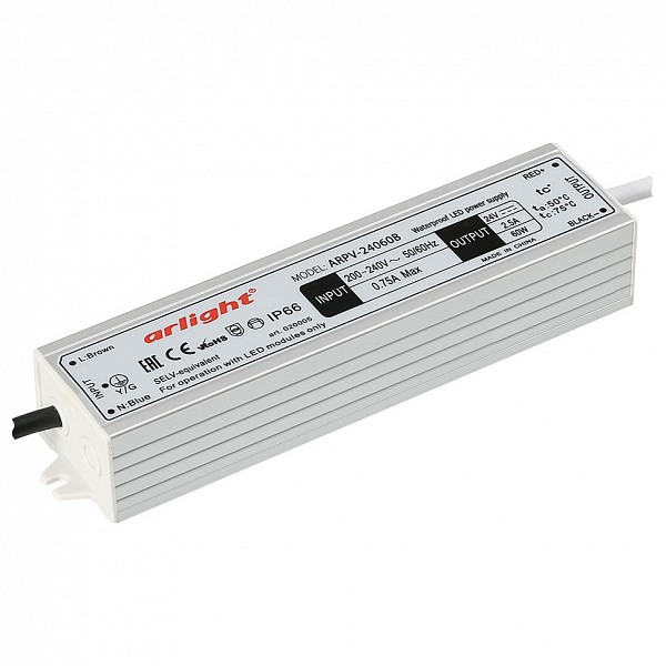 

Блок питания 24В 60Вт ARPV-24060-B (24V, 2.5A, 60W), 24В 60Вт ARPV-24060-B (24V, 2.5A, 60W)