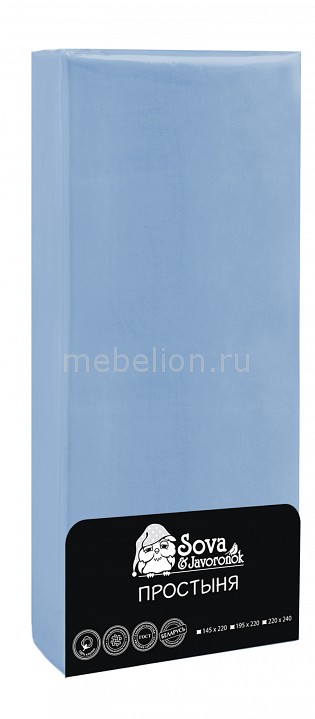 

Простыня (195х220 см) Premium, Голубой