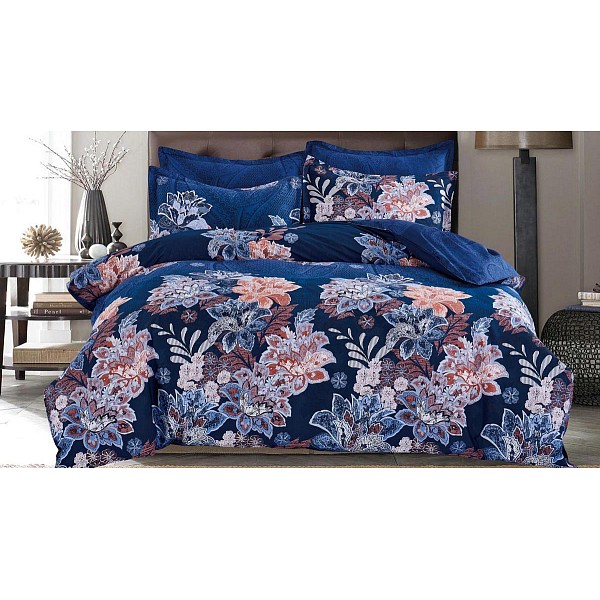 

Комплект семейный Satin Lux Ночной цветок, Синий, Satin Lux Ночной цветок