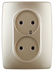 Розетка двойная без заземления Эра 12 12-2107-04