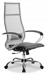Компьютерное кресло МЕТТА-7(MPRU), серый, сетка, экокожа