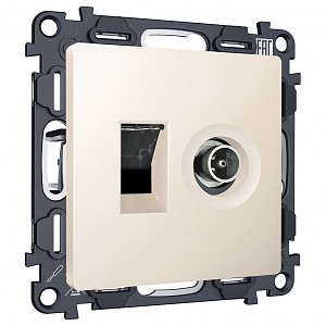 ТВ-розетка и розетка Ethernet RJ-45 без рамки MA MA332510