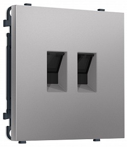 Розетка двойная Ethernet RJ-45 и со шторками, без рамки MS MS512110