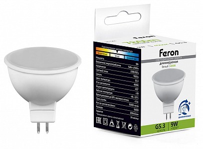 Лампа светодиодная [LED] Feron G5.3 9W 4000K