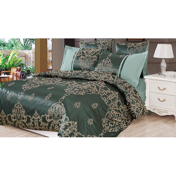

Комплект двуспальный Satin jacquard, Зеленый, Satin jacquard
