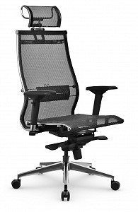 Компьютерное кресло S-3.051, черный, ткань-сетка, экокожа