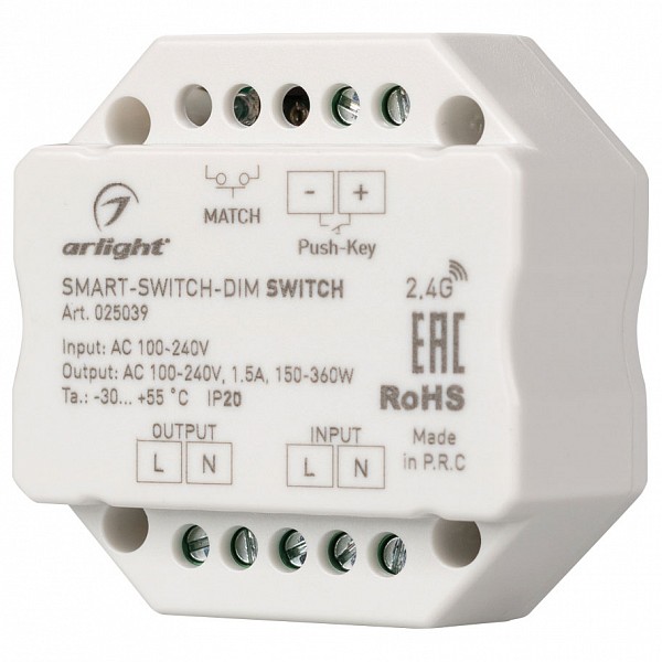 

Контроллер SMART-SWITCH (100-240V, 1.5A, RF), SMART-SWITCH (100-240V, 1.5A, RF)