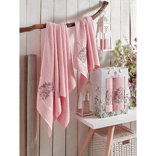 

Набор полотенец для ванной Floral, Светло-розовый, Floral