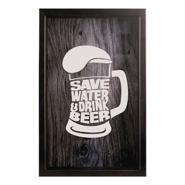 фото Копилка для пивных крышек SAVE WATER DRINK 29x45 Венге KD-022-125 Дубравия