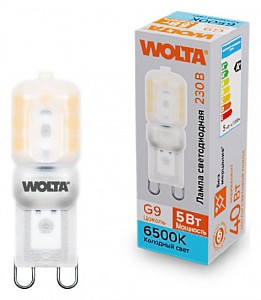 Лампа светодиодная [LED] Wolta G9 5W 6500K