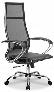 Кресло офисное МЕТТА-7(MPRU), черный, сетка, экокожа