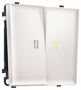 Выключатель самовозвратный двухклавишный с подсветкой, без рамки MS MS204050