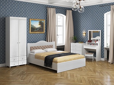 Кровать двуспальная Монако    белый