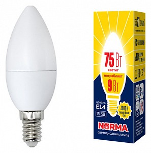 Лампа светодиодная [LED] Volpe E14 9W 3000K