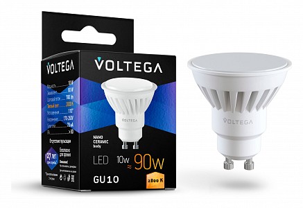 Лампа светодиодная [LED] Voltega GU10 10W 2800K