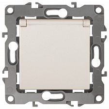 Розетка с заземлением и со шторкой, без рамки с крышкой Эра 12 12-2103-02