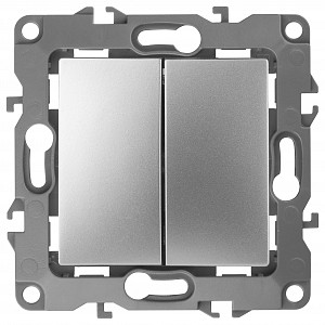 Переключатель двухклавишный без рамки Эра 12 12-1104-03