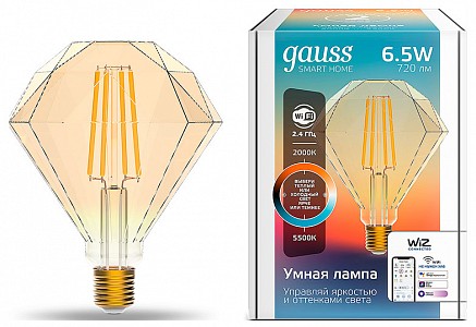 Лампа светодиодная [LED] Gauss E27 6.5W 2000-5500K