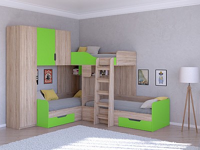 Кровать для детской комнаты Трио 1 RVM_TRIO-1-22-5