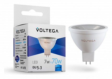 Лампа светодиодная [LED] Voltega GU5.3 7W 4000K