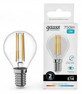 Лампа светодиодная [LED] Gauss E14 12W 4100K