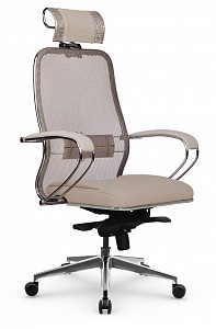 Кресло SL-2.041, светло-бежевый, темно-бежевый, ткань-сетка, экокожа