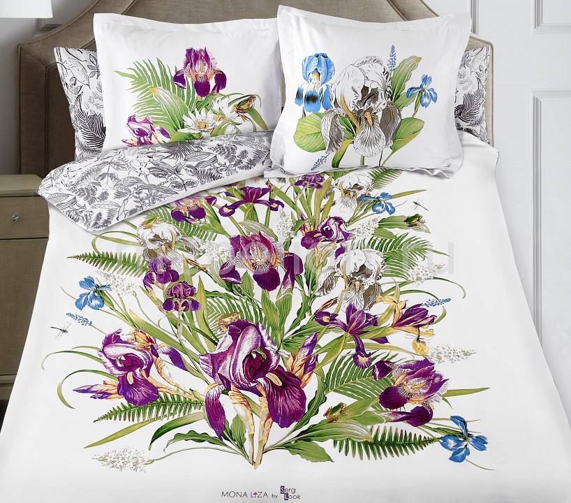 

Комплект двуспальный Iris, Белый;зеленый;фиолетовый
