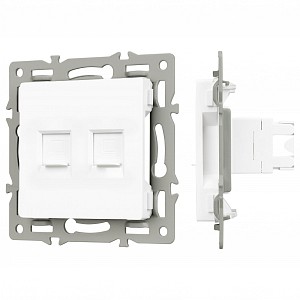 Розетка двойная RJ-12 и Ethernet RJ-45, без рамки SCT 45336