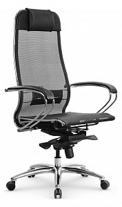 Кресло офисное T-1.04 MPES, черный, сетка, экокожа