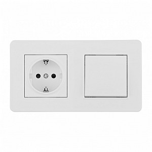 Блок с розеткой и выключателем SET16-2 SET16-2-40-1-30-1 white