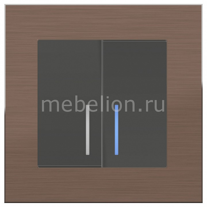 

Выключатель двухклавишный с подсветкой Aluminium (Серо-коричневый) WL07-SW-2G-2W+WL07-SW-2G, Aluminium (Серо-коричневый) WL07-SW-2G-2W+WL07-SW-2G