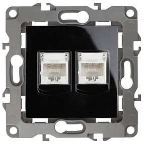 Розетка двойная Ethernet RJ-45 без рамки Эра 12 12-3108-06 Розетка двойная Ethernet RJ-45 без рамки Эра 12 12-3108-06