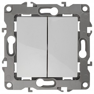 Переключатель двухклавишный без рамки Эра 12 12-1106-01 Переключатель двухклавишный без рамки Эра 12 12-1106-01