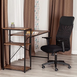 Кресло офисное Practic PLT, черный, ткань, экокожа