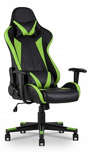 Геймерское кресло TopChairs Gallardo, зеленый, черный, экокожа