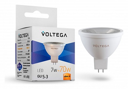 Лампа светодиодная [LED] Voltega GU5.3 7W 2800K