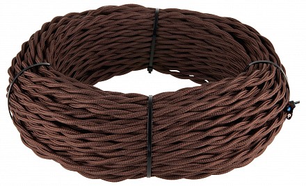 Провод электрический [50 м] коричневый Ретро W6452614