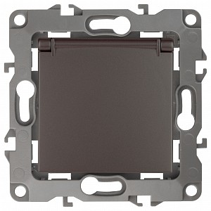 Розетка с заземлением и со шторкой, без рамки с крышкой Эра 12 12-2103-13 Розетка с заземлением и со шторкой, без рамки с крышкой Эра 12 12-2103-13