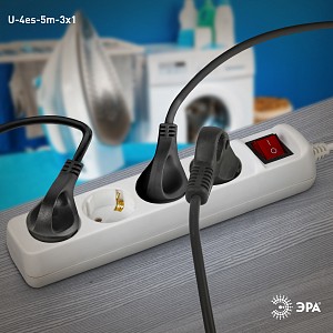 Удлинитель с выключателем  U-4es-5m-3x1