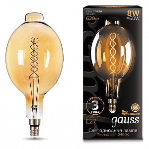 Лампа светодиодная [LED] Gauss E27 8W 2400K