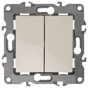 Переключатель двухклавишный без рамки Эра 12 12-1106-02 Переключатель двухклавишный без рамки Эра 12 12-1106-02