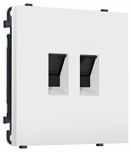 Розетка двойная Ethernet RJ-45 и со шторками, без рамки MS MS832110