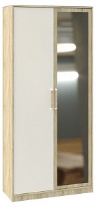 Шкаф 2-х дверный Эдем-1 (дуб сонома, белый жемчуг) 