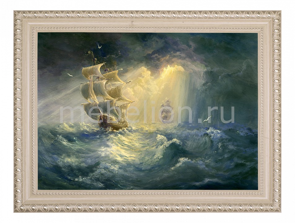 Панно Ekoramka (70х50 см) Корабль шторм 1722118