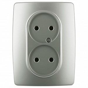 Розетка двойная без заземления Эра 12 12-2107-15