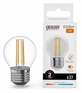 Лампа светодиодная [LED] Gauss E27 10W 2700K